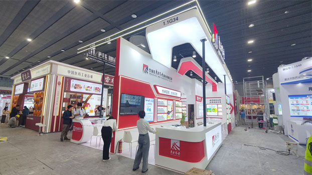 東方藥業展覽展臺搭建現場